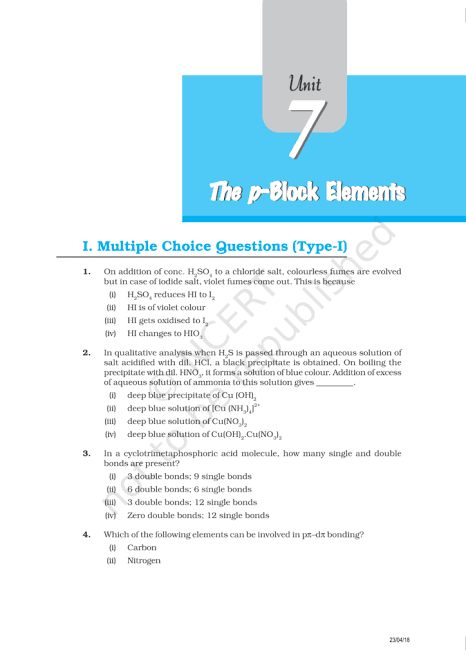 Class 12 Chemistry Chapter 7 The p-Block Elements