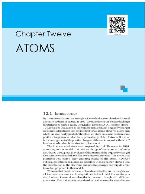 Class 12 Physics Chapter 12 Atoms