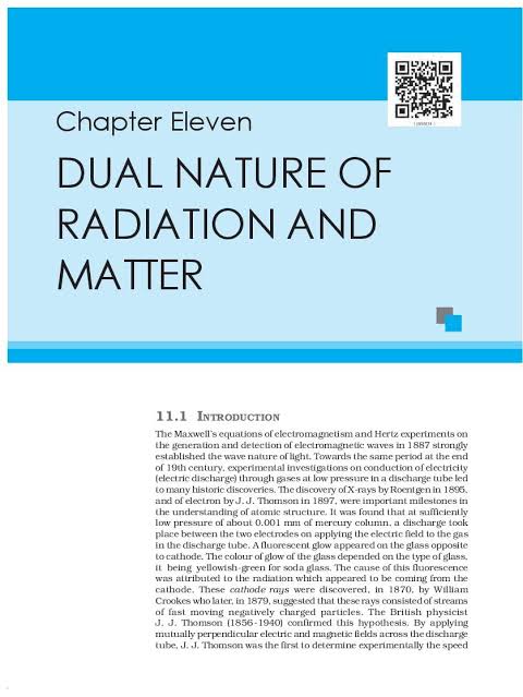 Class 12th Physics Chapter 11 Dual Nature of Radiation and Matter