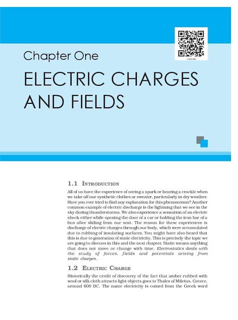 Class 12 Physics Chapter 1 Electric Charges and Fields